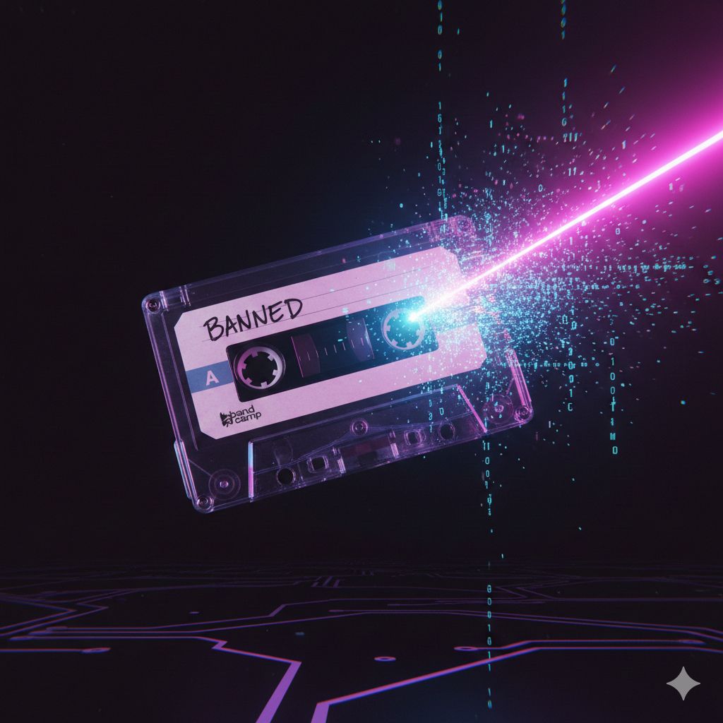 Cover image, laserZapCassette, for the song Banned from Bandcamp