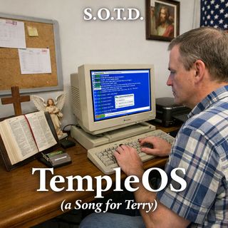Cover image, terryProgramming, for the song TempleOS (a Song for terry)