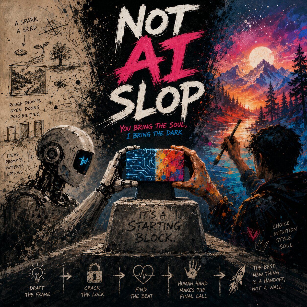 Cover image, notAIlslop, for the song Not AI Slop