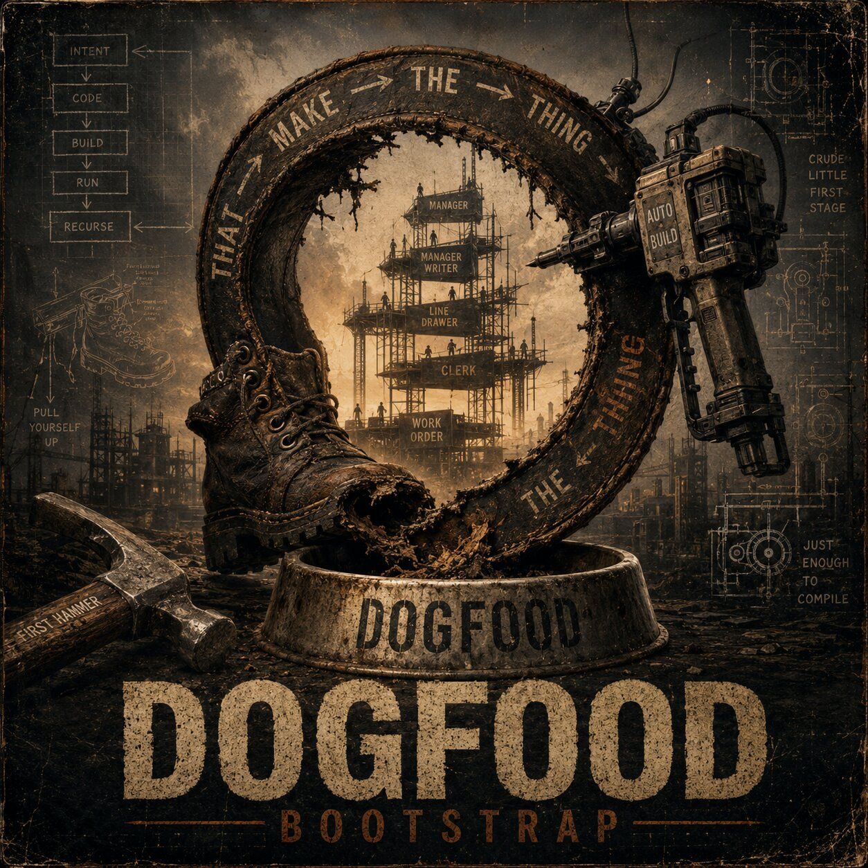 Cover image, dogfoodBootstrap, for the song Dogfood Bootstrap