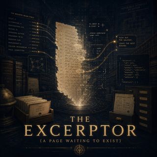 Cover image, theExcerptorAPageWaitingToExist, for the song The Excerptator