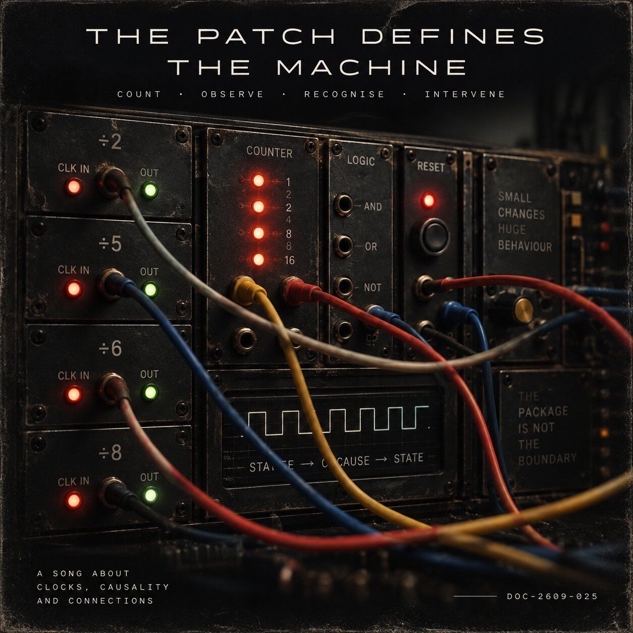 Cover image, thePatchDefinesTheMachine, for the song The Patch Defines the Machine