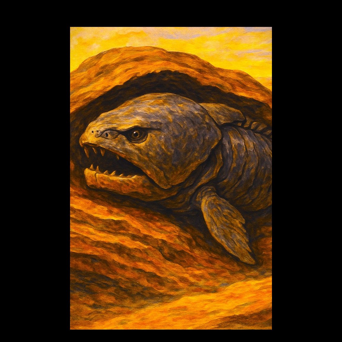 A fossilised ancient armoured fish